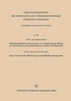 Elektrophysiologische Untersuchungen Zur Analysierung Der Bildung Von Assoziationen Und Gedachtnisspuren in Gehirn Und Ruckenmark. Akute Und Chronische Giftwirkungen Sauerstoffhaltiger Losungsmittel 3663200299 Book Cover