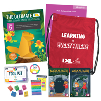 The IXL Ultimate 5th Grade Math Backpack, Includes Workbook, Magical Math Readers, Tool Kit, and User Guide 1483879739 Book Cover