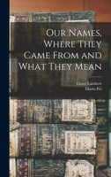 Our Names, Where They Came From and What They Mean 0688414133 Book Cover