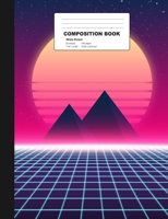Composition Book: 80's 90's Retro Style 7.44 x 9.69 With Margins, 100 Wide Ruled Pages 1089108206 Book Cover