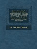 Inquiries Concerning the Structure of the Semitic Languages, Volume 2 3337997058 Book Cover