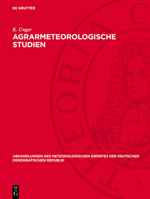 Agrarmeteorologische Studien 3112767144 Book Cover