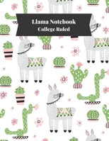 Llama Notebook College Ruled: Journal Notebook for Children 100 Page,Size 8.5 x 11 inch 1693482142 Book Cover
