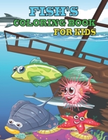 Fish's Coloring Book For Kids: coloring book is full of happy, smiling, beautiful Fish's for kids. Here discover 55 Fish's to color with watercolors B08Y4LBRVP Book Cover