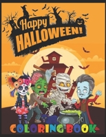 Happy HALLOWEEN: coloring book for kids ages 3-9 B08QWLDB94 Book Cover