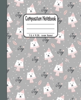 Composition Notebook: 7.5x9.25 Wide Ruled | Joyful Christmas Polar Bear 1678531634 Book Cover