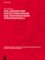 Zur Japanischen Phototypieausgabe Des Fünfsprachigen Wörterspiegels 3112704509 Book Cover