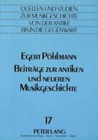 Beitraege Zur Antiken Und Neueren Musikgeschichte 3820412123 Book Cover