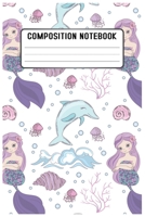 Composition notebook: Mermaid  Pattern Pretty Wide Ruled Animal School Going Student Note Book - Cute Black & White Exercise Book and Journal For ... Notes. Lined 100 pages - Size 6’’x 9’’ 1697495605 Book Cover