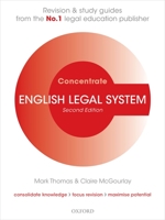 English Legal System Concentrate: Law Revision and Study Guide 0198855028 Book Cover
