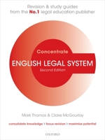 English Legal System Concentrate: Law Revision and Study Guide 0198855028 Book Cover