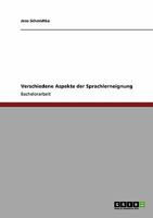 Verschiedene Aspekte der Sprachlerneignung 3640227565 Book Cover
