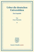 Ueber Die Deutschen Universitaten: Ein Gesprach 3428170326 Book Cover