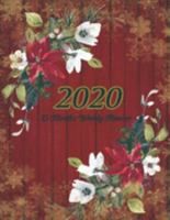 Large Print - 2020 - 15 Months Weekly Planner - Victorian Christmas - Red Weathered Wood with Poinsettia Flowers: January 2020 thru March 2021 - 15 Months Daily Dated Agenda Calendar Notebook 1692374427 Book Cover