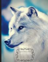 White Wolf Composition Notebook, College Ruled: 7.44" x 9.69"(18.9 x 24.61 cm) 108 pages 1974693384 Book Cover