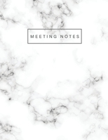 Meeting Notes: Marble Cover Business Notebook for Meetings and Organizer Taking Minutes Record Log Book, Day Action Items & Notes, Attendees Secretary Logbook Journal 1692492586 Book Cover