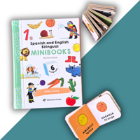 Spanish and English Bilingual Minibooks - My First Words: Baby's fist words in Spanish and English. 120 words! Interactive mini board books. With a puzzle! (Libros de cartón) (Spanish Edition) 8419898880 Book Cover