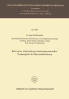 Beitrag Zur Untersuchung Rotationssymmetrischer Tandemgitter Fur Uberschallstromung 3663200523 Book Cover