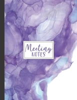 Meeting Notes: Designed For Busy Executive Assistants Record Keeping Planner Professional Office and Small Business Indigo Grey Abstract Ink Cover 1705872379 Book Cover