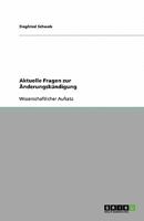 Aktuelle Fragen zur Änderungskündigung 3640516931 Book Cover