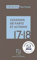 MEMENTO CESSIONS DE PARTS ET ACTIONS 2017-2018 236893250X Book Cover