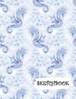 Sketchbook: Royal Seahorse Fun Framed Drawing Paper Notebook 1072321610 Book Cover