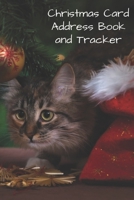 Christmas Card Address Book and Tracker: Keep Track of Cards Send and Received for 5 Years - Cat Under Christmas Tree Cover 1086051734 Book Cover