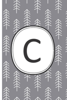 The Letter C: Grey and White Trees Monagram 6 x 9 inch 120 Page Journal Diary Notebook 1712180533 Book Cover