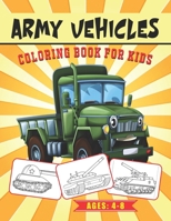 Army Vehicles Coloring Book for Kids Ages 4-8: Military Theme Coloring Book For Kids | Heavy Battle Vehicles to Color | Gift Idea for Kids B08HPSM9P2 Book Cover