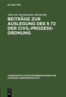 Beitrage Zur Auslegung Des 72 Der Civil-Prozess-Ordnung (1898) 1160316104 Book Cover