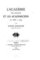 L'Academie Des Sciences Et Les Academiciens De 1666 A 1793 1533281971 Book Cover