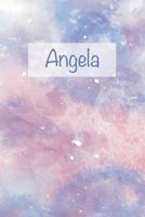 Angela: First Name Personalized Notebook, College Ruled (Lined) Journal, Cute Pastel Note Pad with Marble Pattern for Girls and Women (Small Format) 1074995341 Book Cover