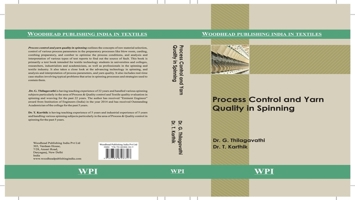 Process Control and Yarn Quality in Spinning 9380308353 Book Cover