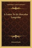 A Letter To Sir Hercules Langrishe 1162898445 Book Cover