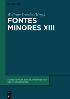 Fontes Minores XIII 3110727919 Book Cover