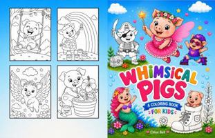 Whimsical Pigs: A Coloring Book of Cute Piggies Having Magical Adventures B0H8WWYSFK Book Cover