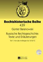 Russische Rechtsgeschichte: Texte Und Erlaeuterungen: Teil 1: Von Den Anfaengen Bis 1612/13 3631632363 Book Cover