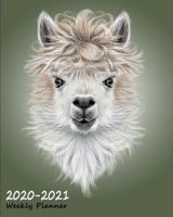 2020 - 2021 Weekly Planner: Diary & Appointment Book for Two Years with To Do List US Edition - Portrait Alpaca Green 1673399363 Book Cover