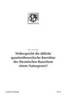 Widerspricht Die Übliche Quantentheoretische Korrektur Des Thermischen Rauschens Einem Naturgesetz? 3506777262 Book Cover