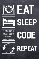 Eat Sleep Code Repeat: College Ruled Notebook (6x9 inches) with 120 Pages 1711241008 Book Cover