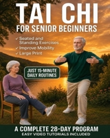 Tai Chi for Senior Beginners: Simple Seated and Standing Exercises with Easy Video Tutorials - 15-Minute Daily Routines to Help You Feel Younger and I B0FVM5HBPC Book Cover