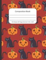 Composition Book Dot Grid, Cats and Pumpkins: Journal Notebook for School Home or Work 1691337498 Book Cover