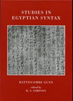 Studies in Egyptian Syntax 0900416912 Book Cover