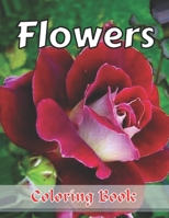 Flowers Coloring Book: Easy Large Print Coloring Book for Adults B0BDL5VKTT Book Cover