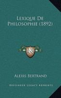 Lexique de Philosophie 2012747078 Book Cover