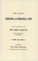 New Jersey Biographical and Genealogical Notes 1014940869 Book Cover