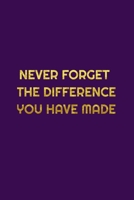 Never Forget The Difference You've Made: An Inspiring Retirement & Appreciation Gift for Professionals and Women Who Have Made a positive and big Impact on People's Lives. B0848VY4FG Book Cover