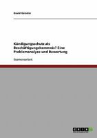 Kündigungsschutz als Beschäftigungshemmnis? Eine Problemanalyse und Bewertung 3638726657 Book Cover