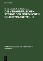 Die Veränderlichen Sterne Der Nördlichen Milchstraße Teil IX 3112536398 Book Cover