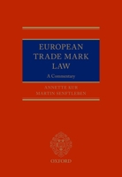 European Trade Mark Law 0199680442 Book Cover